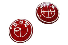 Load image into Gallery viewer, BMW Roundel Emblem Covers - Full Carbon Fiber Red and White Style