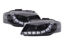 Load image into Gallery viewer, Audi A3 (8P 8PA) Black LED Headlights with Daytime Running Lights (2003-2007)