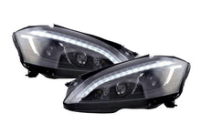 Load image into Gallery viewer, Mercedes Benz S-Class (221) Black LED Headlights with Daytime Running Lights (2005 - 2009)
