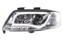 Load image into Gallery viewer, Audi A6 (C5 4B) Chrome LED Headlights with Daytime Running Lights (1997-2001) - With R87 approval
