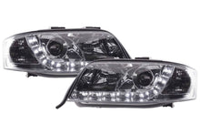 Load image into Gallery viewer, Audi A6 (C5 4B) Chrome LED Headlights with Daytime Running Lights (2001-2004)