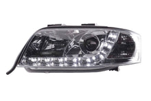Load image into Gallery viewer, Audi A6 (C5 4B) Chrome LED Headlights with Daytime Running Lights (2001-2004)