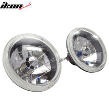 Load image into Gallery viewer, 7in Round H4 Headlight w/ Halo Halogen Bulb Clear Lens Blue City Light