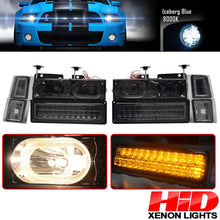 Load image into Gallery viewer, Fits 92-94 Blazer Smoked Lens Headlights Corner LED Bumper Light 8Pc