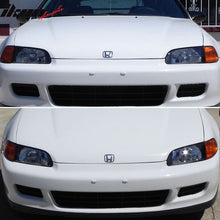 Load image into Gallery viewer, 1992-1995 Honda Civic 2Dr 3Dr JDM Style Black Amber Headlights