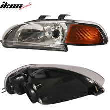 Load image into Gallery viewer, 1992-1995 Honda Civic 2Dr 3Dr JDM Style Black Amber Headlights