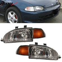 Load image into Gallery viewer, 1992-1995 Honda Civic Amber JDM Pair Glass Lens Driving Lamp Headlight