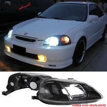 Load image into Gallery viewer, 25W H4 Dual Beam LED kit w/ Fits 99-00 Civic JDM Housing Headlight