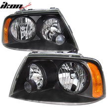 Load image into Gallery viewer, Fits 03-05 Lincoln Navigator OE Black Housing Headlights BLK