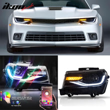 Load image into Gallery viewer, 2014-2015 Chevy Camaro 6th Gen Style DRL LED Headlights with 20 Colors