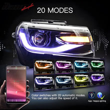 Load image into Gallery viewer, 2014-2015 Chevy Camaro 6th Gen Style DRL LED Headlights with 20 Colors