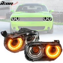 Load image into Gallery viewer, Fits 15-23 Dodge Challenger Sequential LED Halo DRL  Headlights