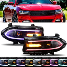 Load image into Gallery viewer, 2015-2023 Dodge Charger DRL LED Headlights Left Right Side w/ 7 Colors