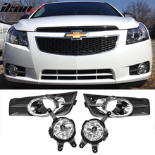 Load image into Gallery viewer, Fits 09-14 Chevy Cruze OE Black/Chrome Front Lower Foglights Pair