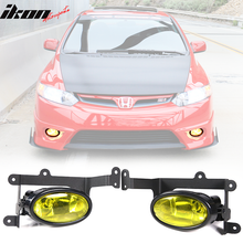 Load image into Gallery viewer, Fits 06-08 Honda Civic 2Dr Coupe Yellow Lens Fog Lights OE