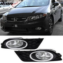Load image into Gallery viewer, Fits 12-14 Honda Civic 4D &amp; JDM Bumper Jdm Fog Light Lamp Pairs