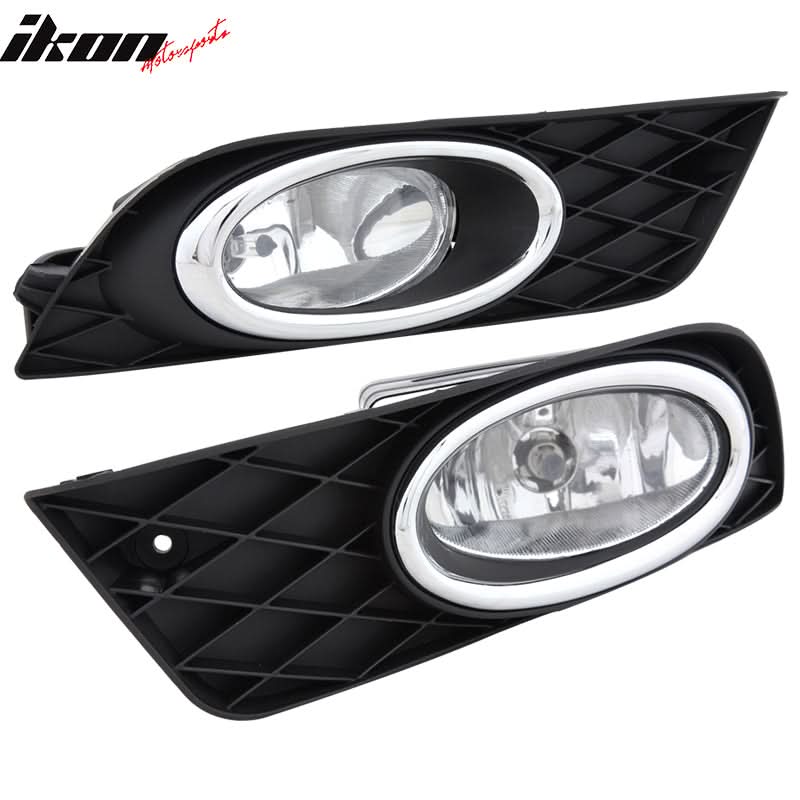 Fits 12-14 Honda Civic 4D & JDM Bumper Jdm Fog Light Lamp Pairs