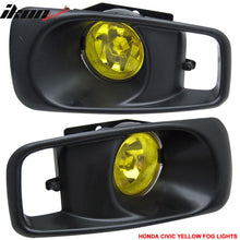 Load image into Gallery viewer, 1999-2000 Honda Civic EK JDM Driving Fog Lights w/Switch Yellow Lens