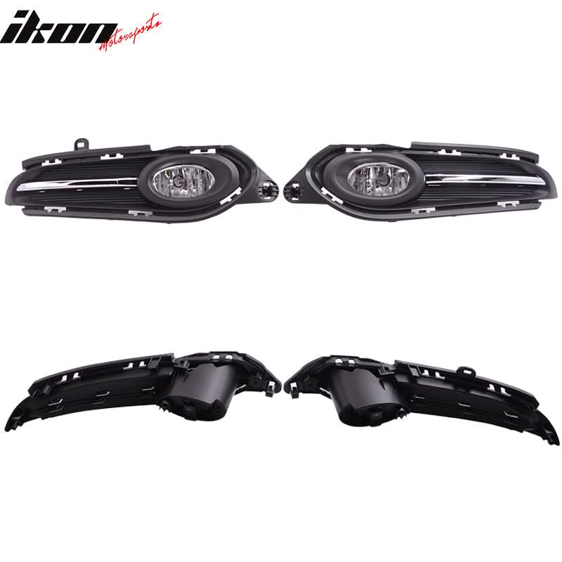 Fits 16-18 Honda HRV Front Fog Light Lamp + Switch Wiring Kit Clear