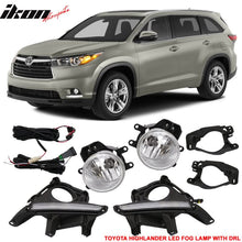 Load image into Gallery viewer, 2014-2019 Toyota Highlander Clear Lens DRL LED Fog Light Pair ABS