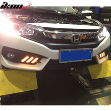 Load image into Gallery viewer, 2016-2018Â Honda Civic LED Amber &amp; White Fog light Bezels Cover 2DR 4DR