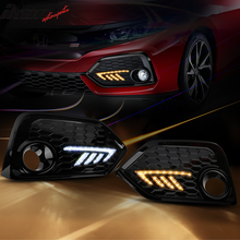Load image into Gallery viewer, 2017-2018Â Honda Civic DRL Fog Light Covers Yellow Signal