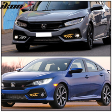 Load image into Gallery viewer, 2017-2018Â Honda Civic DRL Fog Light Covers Yellow Signal