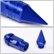 Load image into Gallery viewer, Spiked Aluminum Lug Nuts 80mm M12x1.5 20pc Set with Adapter Blue