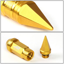 Load image into Gallery viewer, Spiked Cap Lug Nuts - 80MM - M12X1.5 - 20PCS w/ Adapter - Gold Aluminum