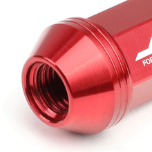 Load image into Gallery viewer, Spiked Cap Lug Nuts 20pc Set M12x1.5 80mm Aluminum Red