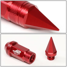 Load image into Gallery viewer, Spiked Cap Lug Nuts 20pc Set M12x1.5 80mm Aluminum Red
