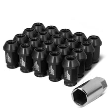 Load image into Gallery viewer, Aluminum Lug Nuts Open-End 40MM M12X1.5 20PCS with Adapter Black