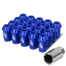 Load image into Gallery viewer, Aluminum Open-End Lug Nuts 40MM M12X1.5 20PCS with Adapter Blue