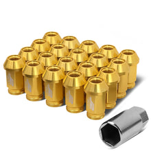 Load image into Gallery viewer, Aluminum Lug Nuts Open-End 40MM M12X1.5 20PCS w/ Adapter Gold