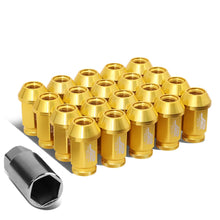Load image into Gallery viewer, Aluminum Lug Nuts Open-End 40MM M12X1.5 20PCS w/ Adapter Gold