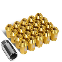 Load image into Gallery viewer, Aluminum Lug Nuts Open-End 40MM M12X1.5 20PCS w/ Adapter Gold