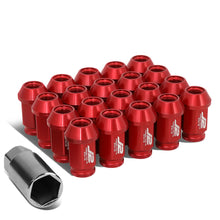 Load image into Gallery viewer, Aluminum Open-End Lug Nuts 40MM M12X1.5 Red 20PCS w/ Adapter
