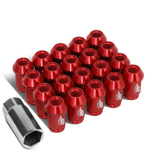 Load image into Gallery viewer, Aluminum Open-End Lug Nuts 40MM M12X1.5 Red 20PCS w/ Adapter