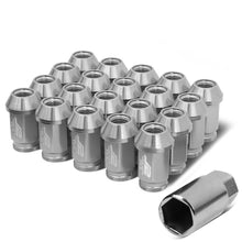 Load image into Gallery viewer, 40mm Aluminum Open-End Lug Nuts M12x1.5 Thread 20pc Set w/ Adapter