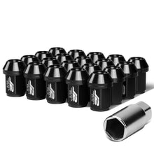 Load image into Gallery viewer, Universal Aluminum Lug Nuts Close End 35mm M12x1.5 20pc with Adapter Black