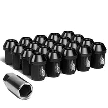 Load image into Gallery viewer, Universal Aluminum Lug Nuts Close End 35mm M12x1.5 20pc with Adapter Black