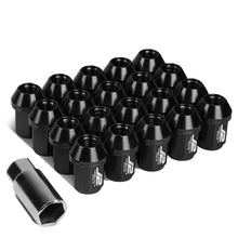 Load image into Gallery viewer, Universal Aluminum Lug Nuts Close End 35mm M12x1.5 20pc with Adapter Black