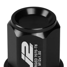 Load image into Gallery viewer, Universal Aluminum Lug Nuts Close End 35mm M12x1.5 20pc with Adapter Black