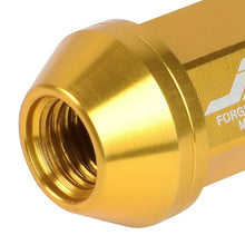 Load image into Gallery viewer, M12x1.5 Close-End Aluminum Lug Nuts 35mm Gold 20pc Set w/ Adapter