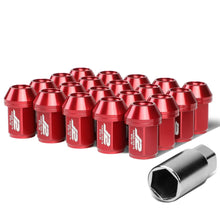 Load image into Gallery viewer, Aluminum Close-End Lug Nuts M12X1.5 35mm Red 20pc Set w/ Adapter