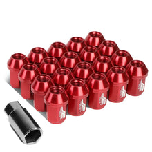 Load image into Gallery viewer, Aluminum Close-End Lug Nuts M12X1.5 35mm Red 20pc Set w/ Adapter