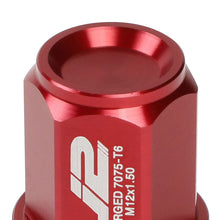Load image into Gallery viewer, Aluminum Close-End Lug Nuts M12X1.5 35mm Red 20pc Set w/ Adapter