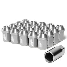 Load image into Gallery viewer, Aluminum Close-End Lug Nuts 35MM M12X1.5 20PCS w/ Adapter Silver