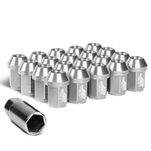 Load image into Gallery viewer, Aluminum Close-End Lug Nuts 35MM M12X1.5 20PCS w/ Adapter Silver