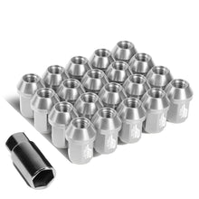 Load image into Gallery viewer, Aluminum Close-End Lug Nuts 35MM M12X1.5 20PCS w/ Adapter Silver